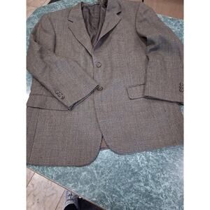 Gianfranco Ruffini Blazer 43S Sport Jacket Brown 100% Lambswool Houndstooth